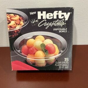 Hefty Crystal 1990 15 Disposable Bowls Variety pack New Old Stock Sealed Vintage